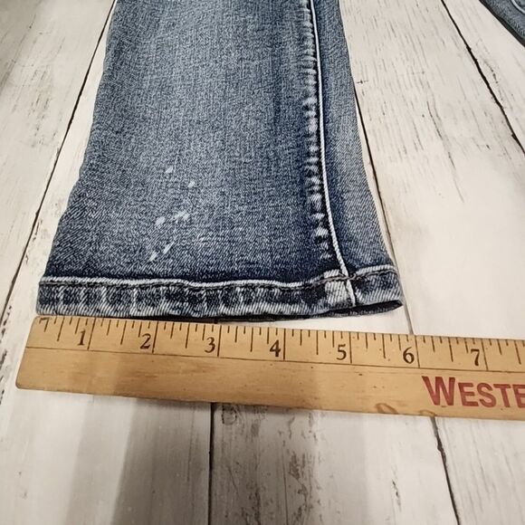 Judy Blue Boyfriend Fit Midrise Jeans Distressed Splatter Ripped Stretchy Sz7/28 - Picture 8 of 15